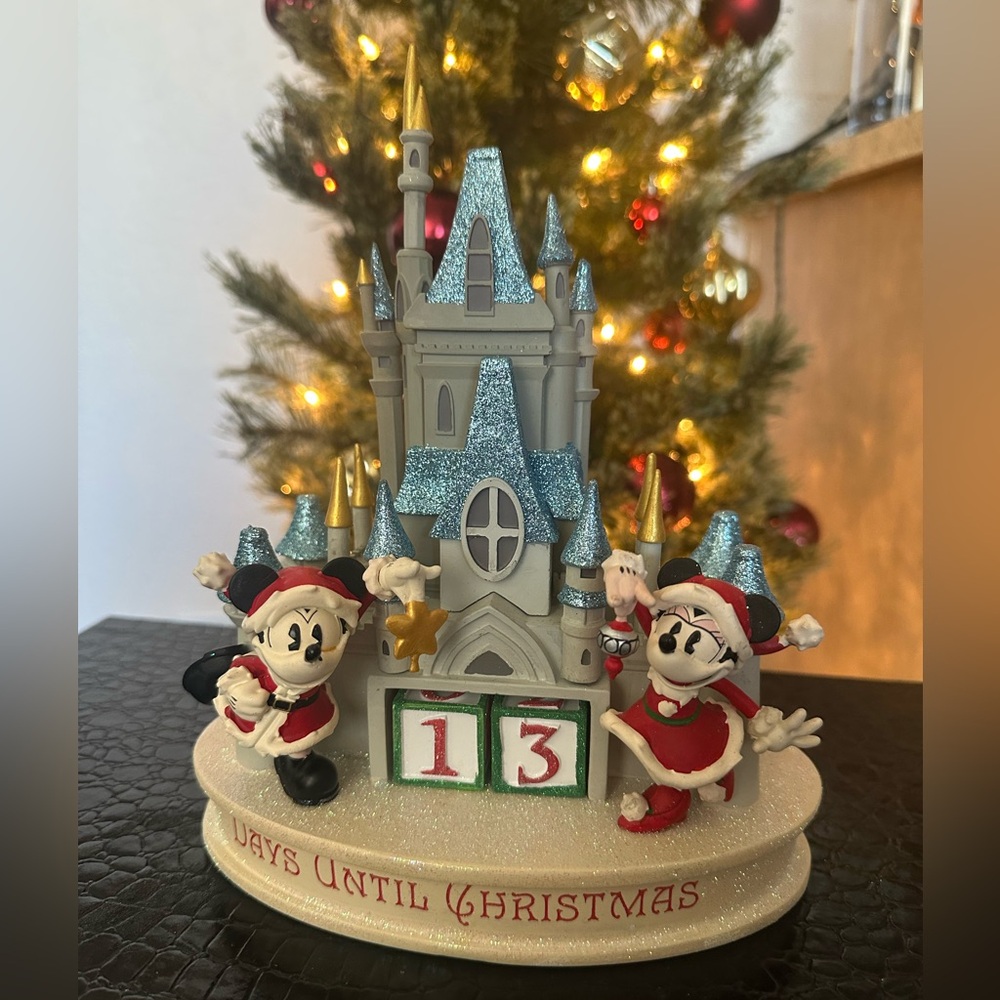 Disney Mickey and Minnie Holiday Countdown with Glittery Castle